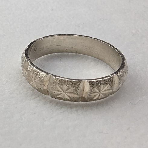 英国ヴィンテージ ジュエリー 純銀製 ブライトカットリング 指輪